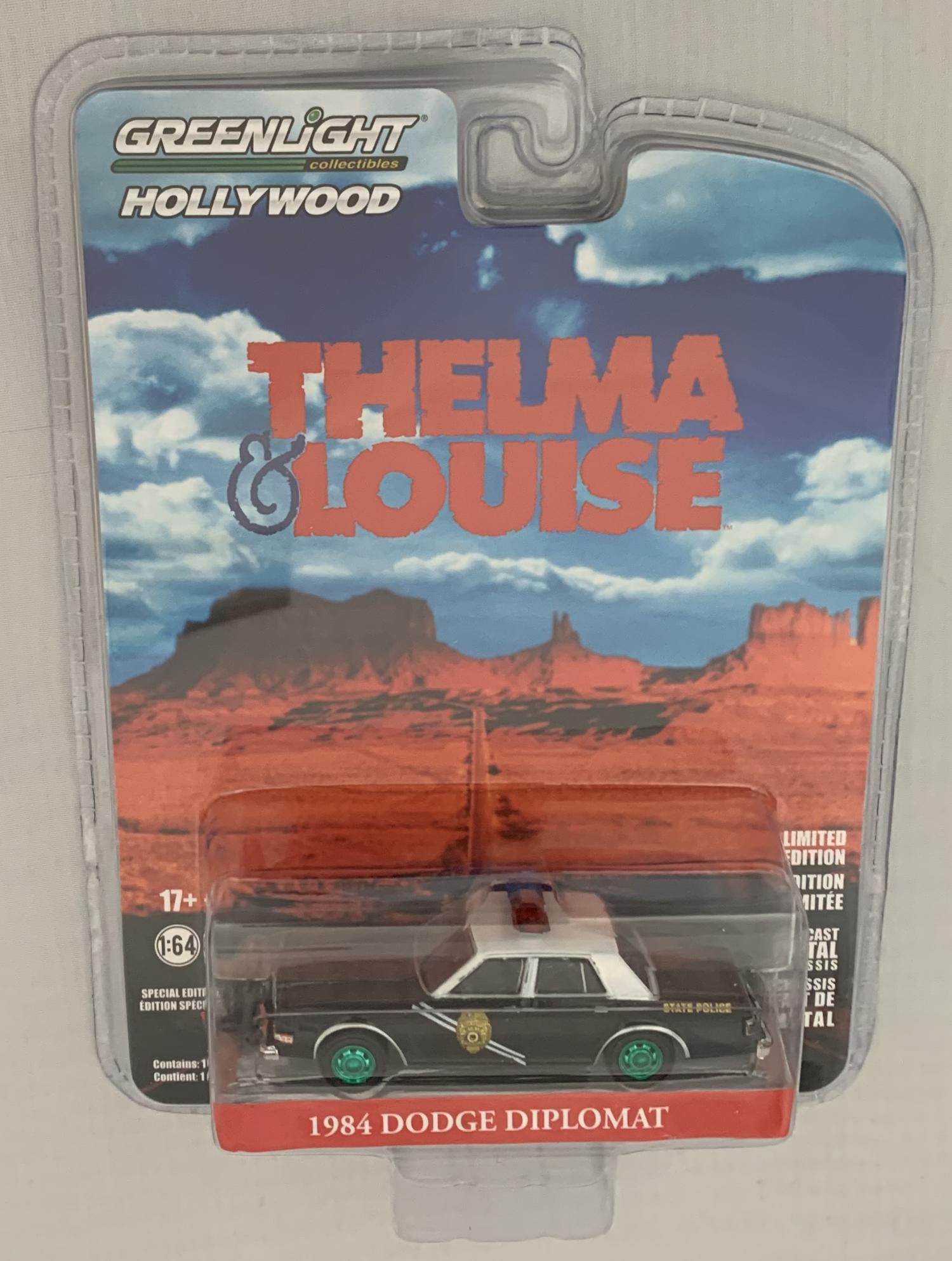 Thelma & Louise 1984 Dodge Diplomat  police car in black 1:64 scale model from Greenlight, Green Machine, limited edition model