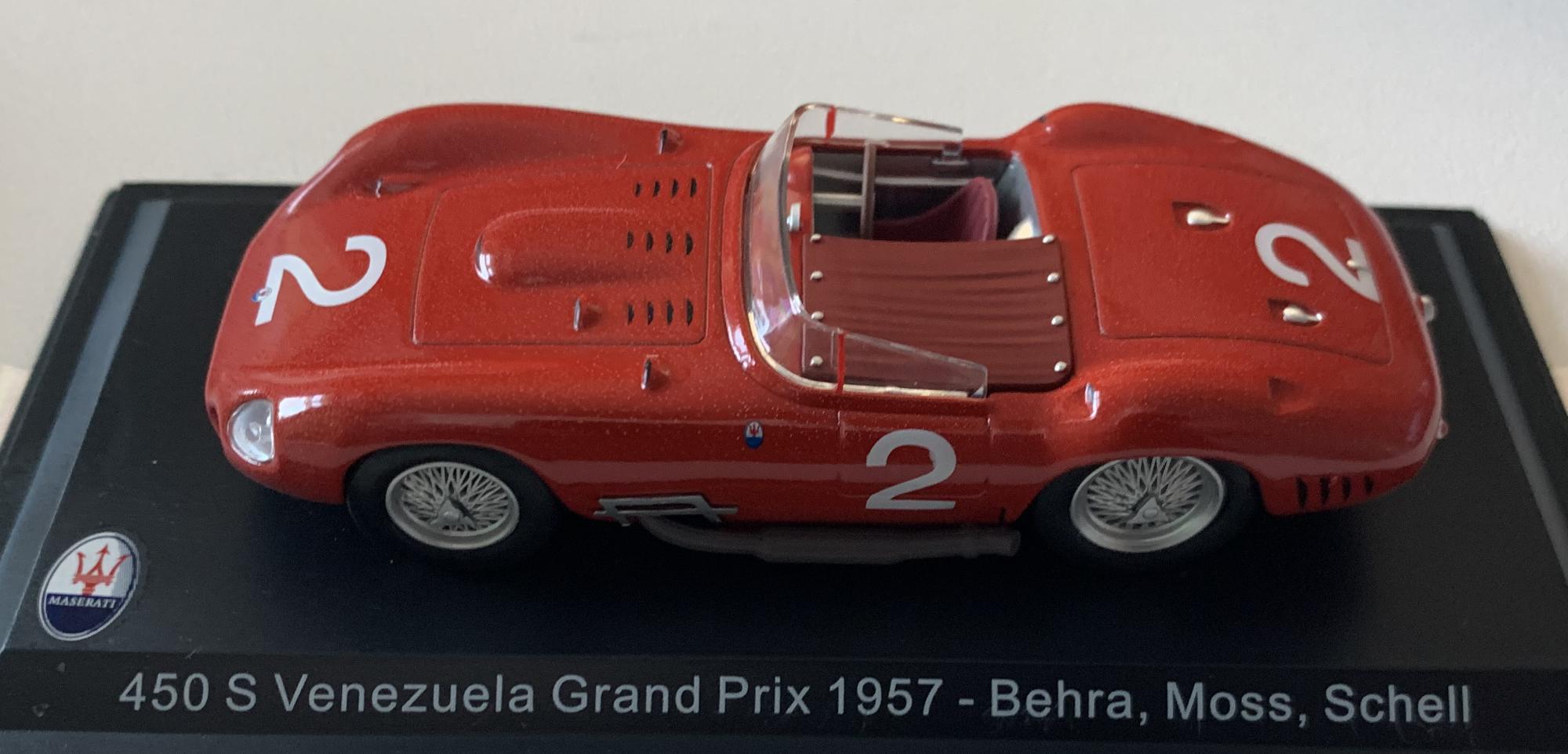 Maserati 450 S Venezuela Grand Prix 1957 #2 - Behra, Moss & Schell 1:43 scale