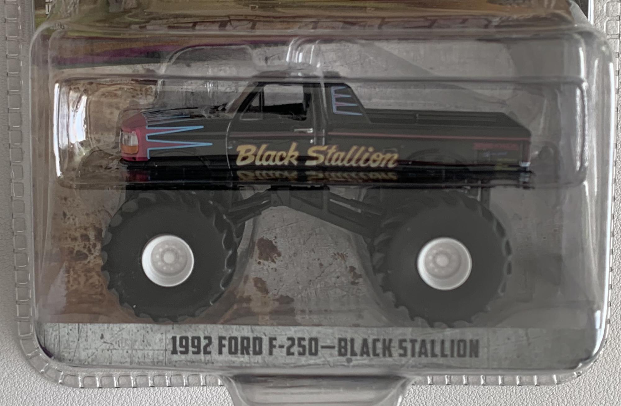 Kings of Crunch Monster Truck series 11, 1992 Ford F-250 Black Stallion, 1:64 scale diecast model from Greenlight , limited edition model