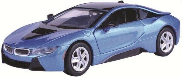 BMW i8 Coupe in blue 1:24 scale diecast model from Motormax