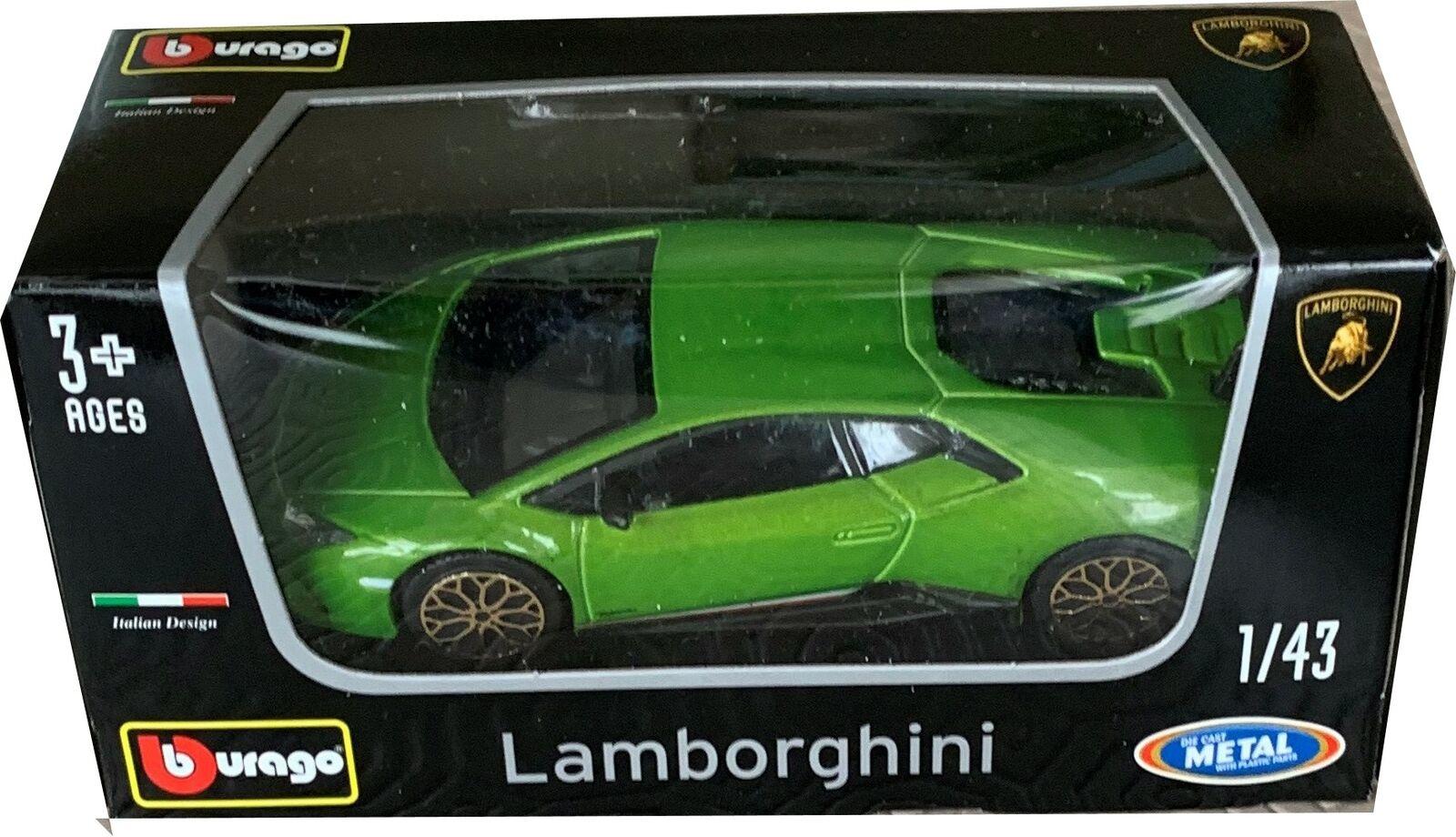Lamborghini Huracan Performante in green 1:43 scale model, Bburago, streetfire