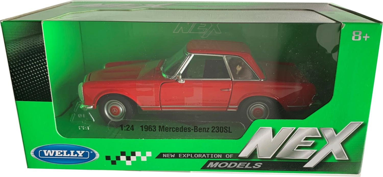 Mercedes Benz 230 SL 1963 in red 1:24 scale model from Welly