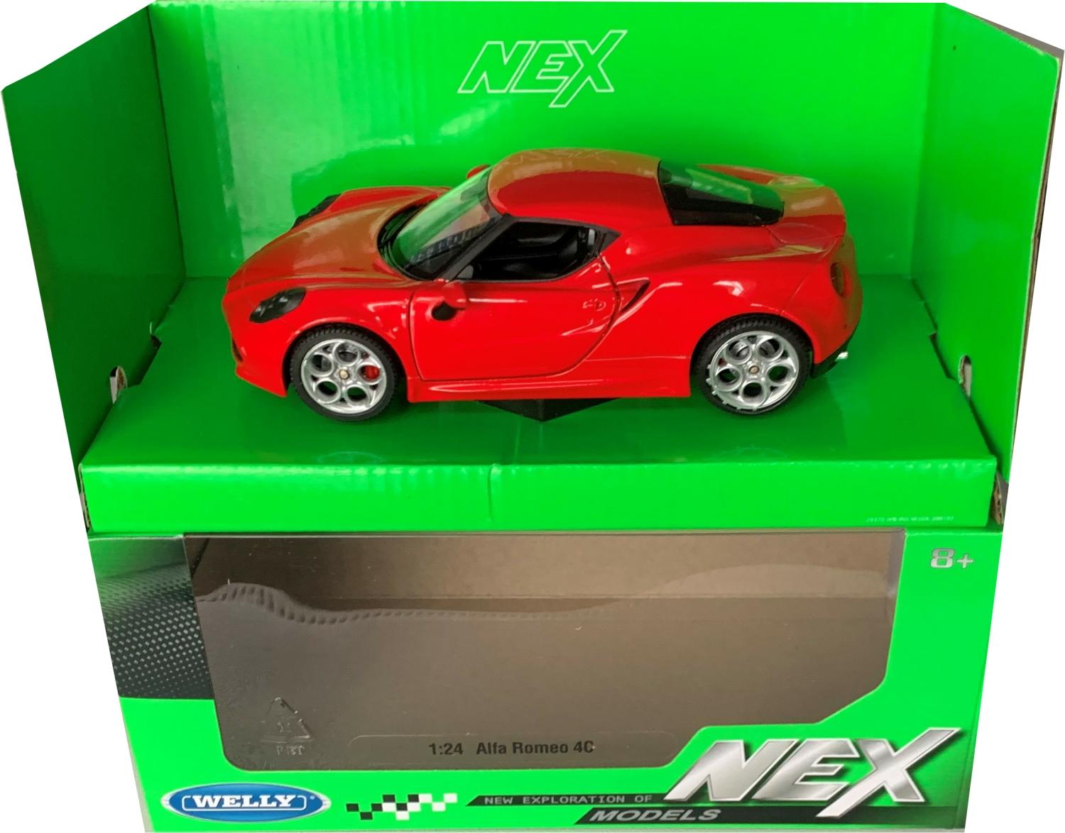 Alfa Romeo 4C in red 1:24 scale model from Welly