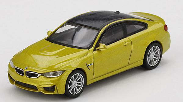 BMW M4 (F82) RHD in metallic austin yellow 1:64 scale diecast model from TSM Models