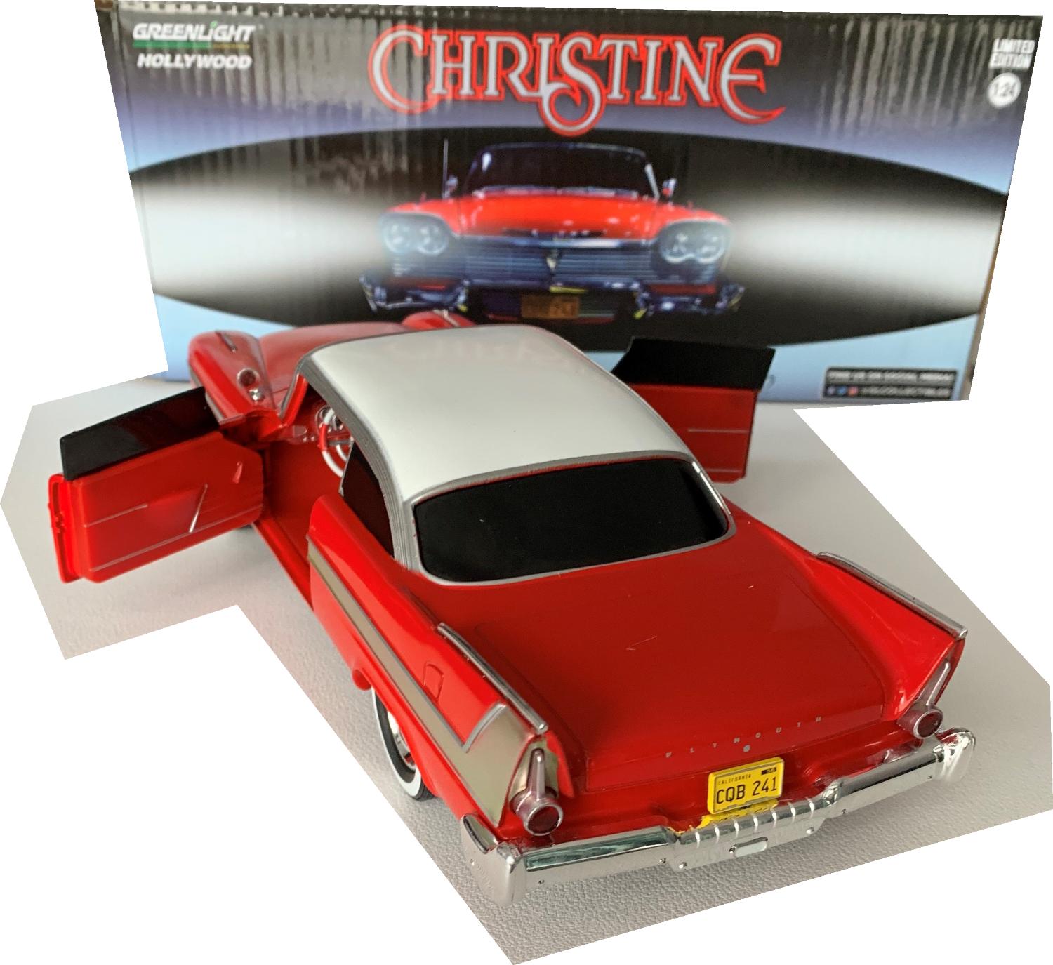 Christine 1958 Plymouth Fury (Evil Version) in red, 1:24 scale model, Greenlight