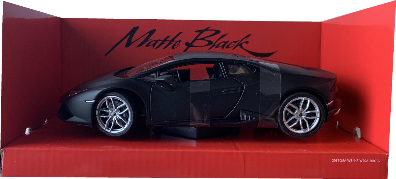 Lamborghini Huracan Coupe in matt black 1:24 scale model from Welly