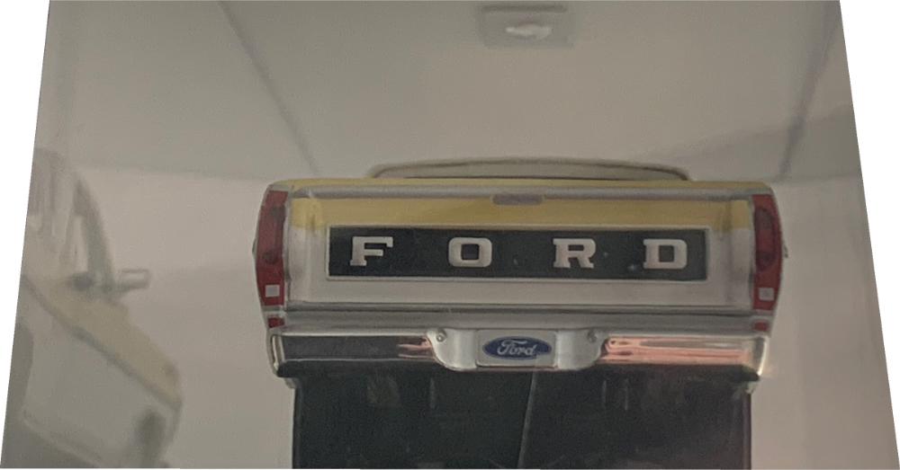 An excellent scale model of the Ford F-100 with high level of detail throughout, all authentically recreated.  Model is mounted on a removable plinth with a removable hard plastic cover