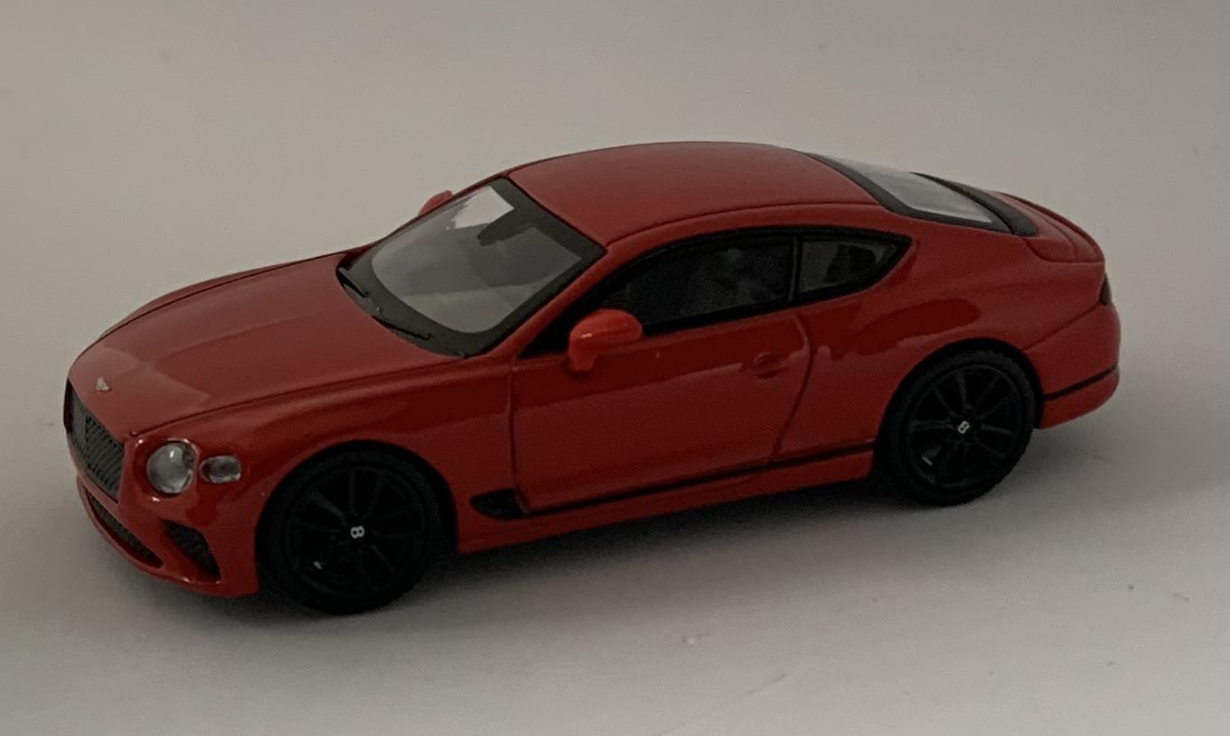 Bentley Continental GT in St James red 1:64 scale model from TSM MiniGT