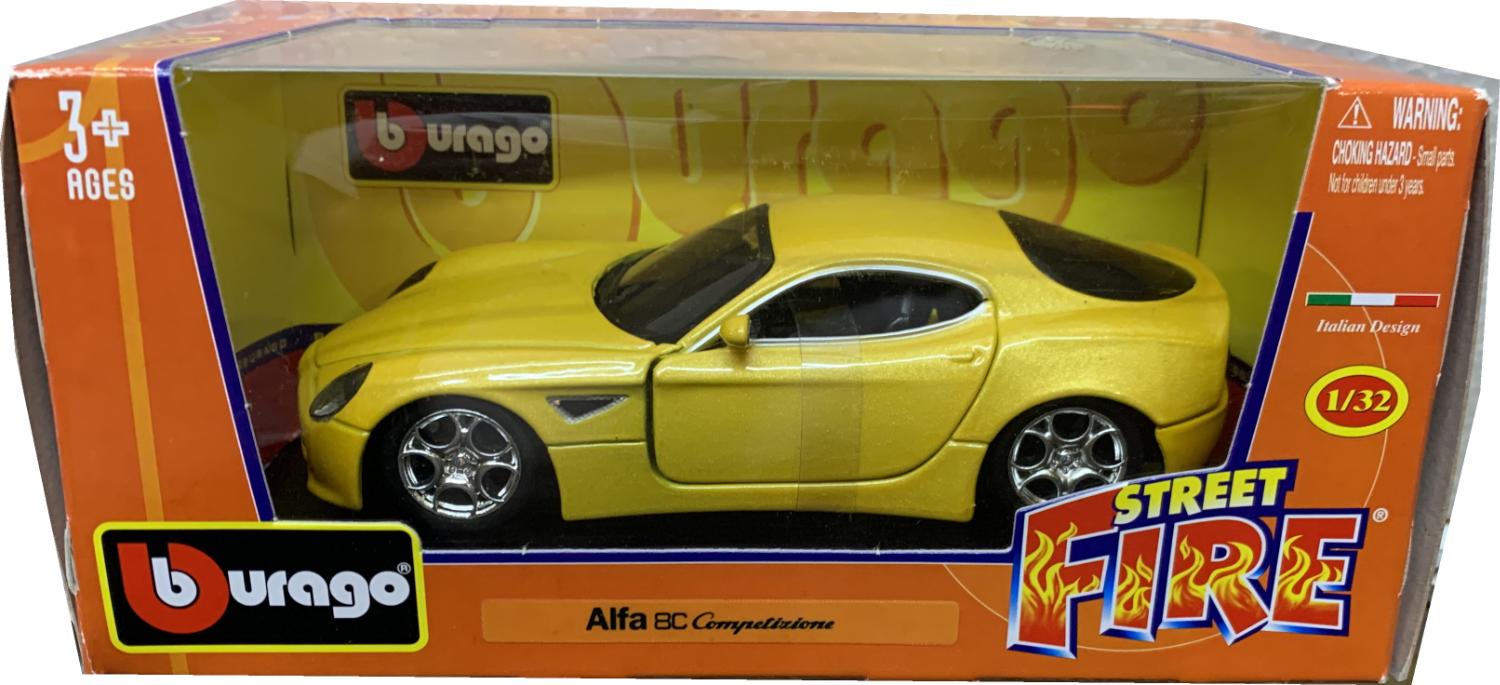 Alfa Romeo 8C Compitizione in yellow 1:32 scale from Bburago (street fire)