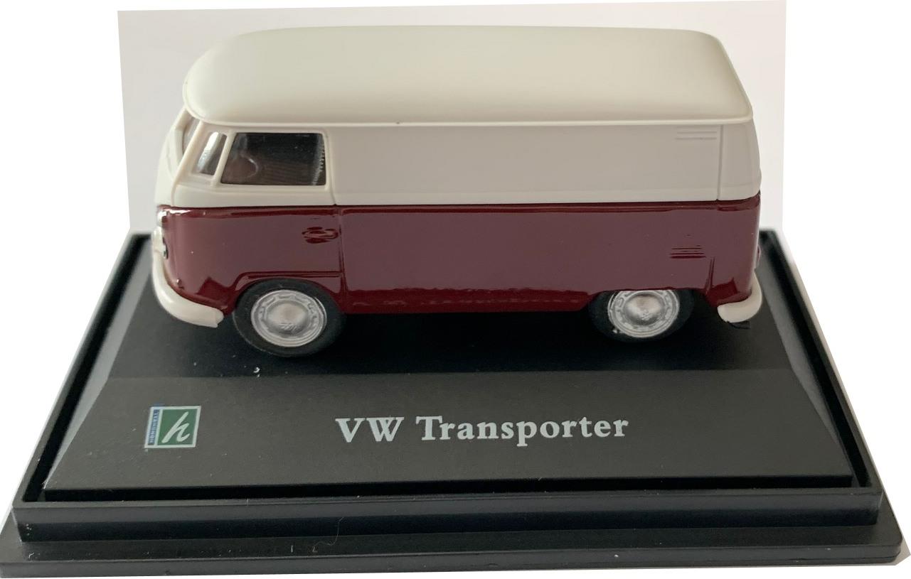 VW Transporter in burgundy / white 1:72 scale model from Cararama
