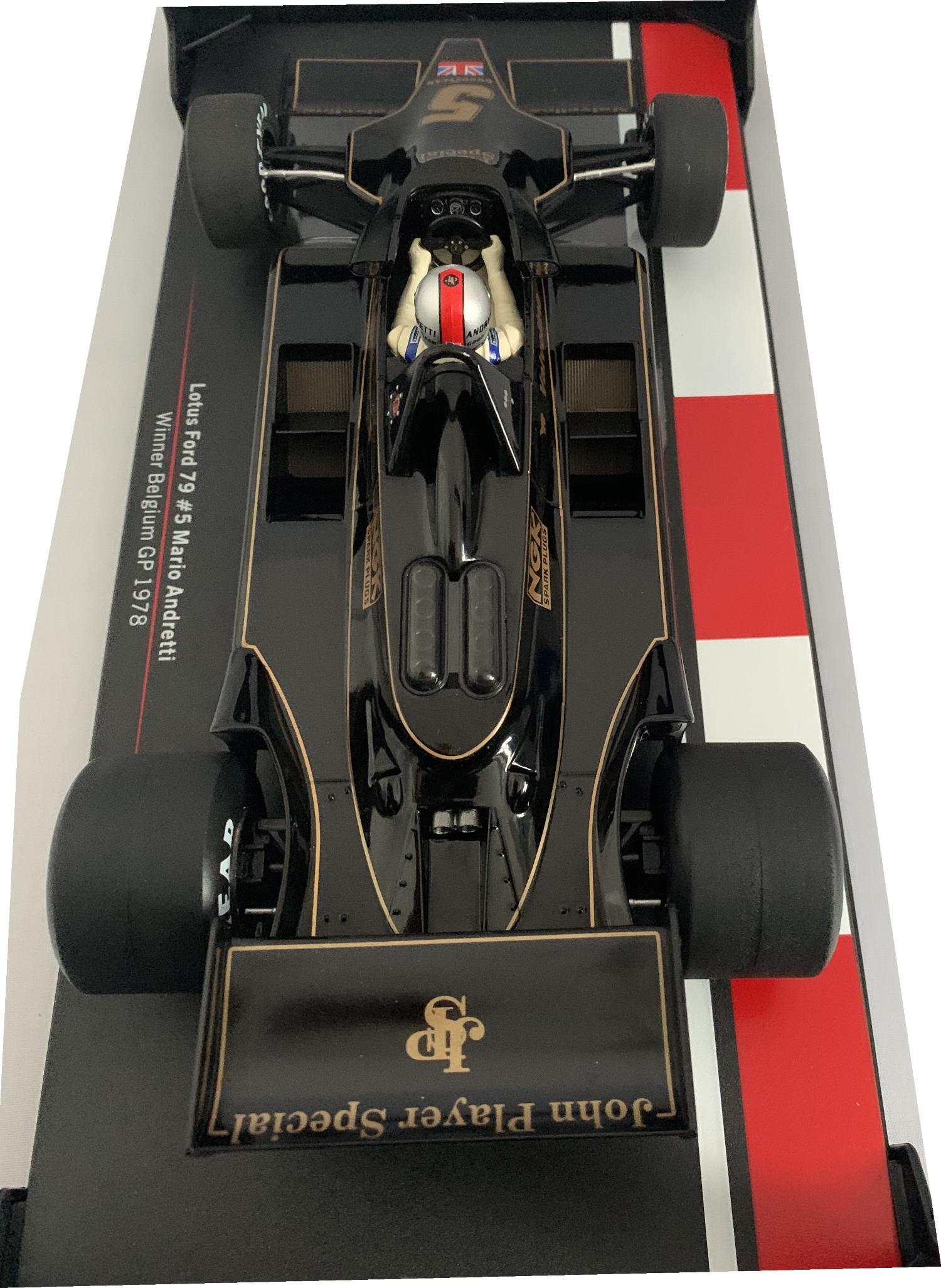 An excellent scale model of the Lotus Ford 79 with high level of detail throughout, all authentically recreated. Model is presented on a removable plinth and presented in a window display box.     The car is approx. 24.5 cm long and the presentation box is 31 cm long