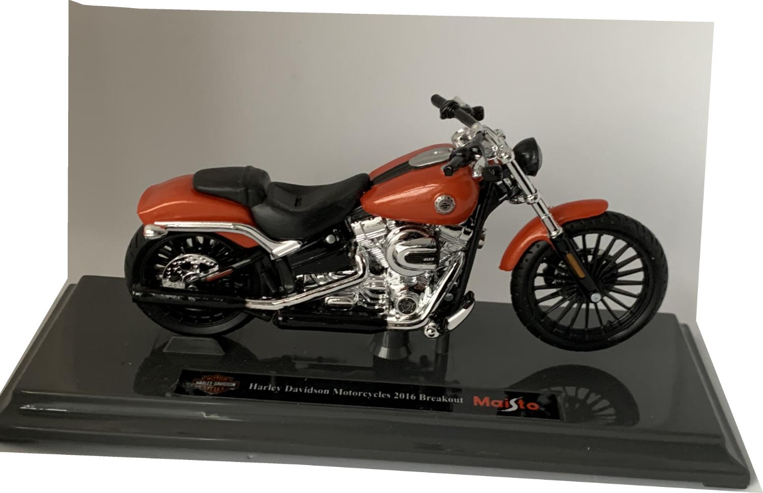 Harley Davidson 2016 Breakout in orange 1:18 scale model from Maisto