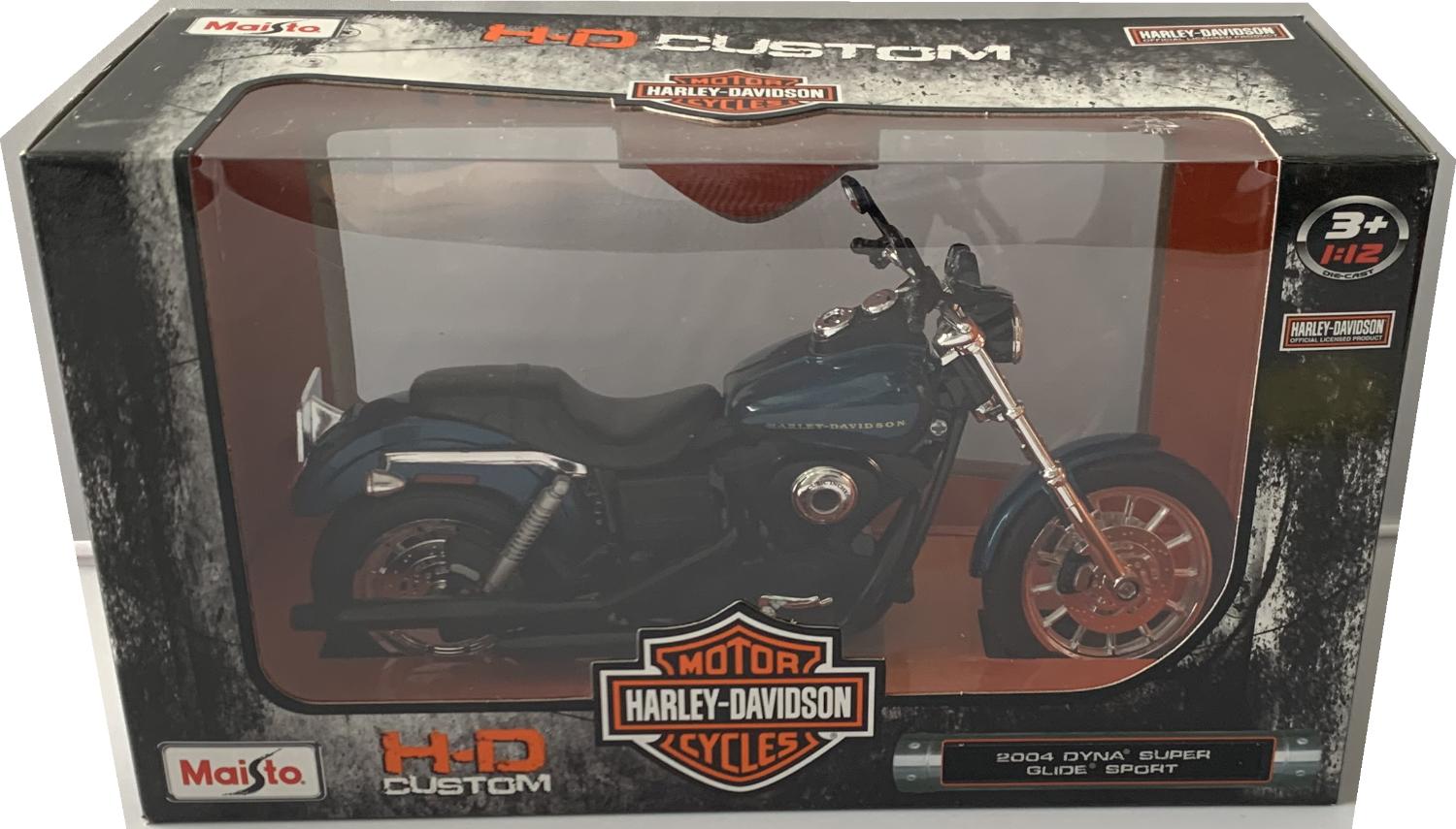 Model is presented in a Harley Davidson themed window display box