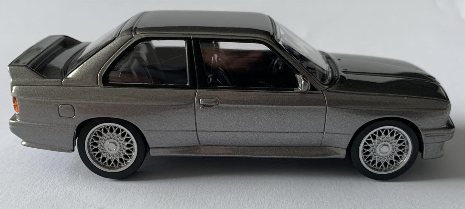 BMW M3 E30 1986 in silver 1:43 scale diecast car model from Norev. 350008