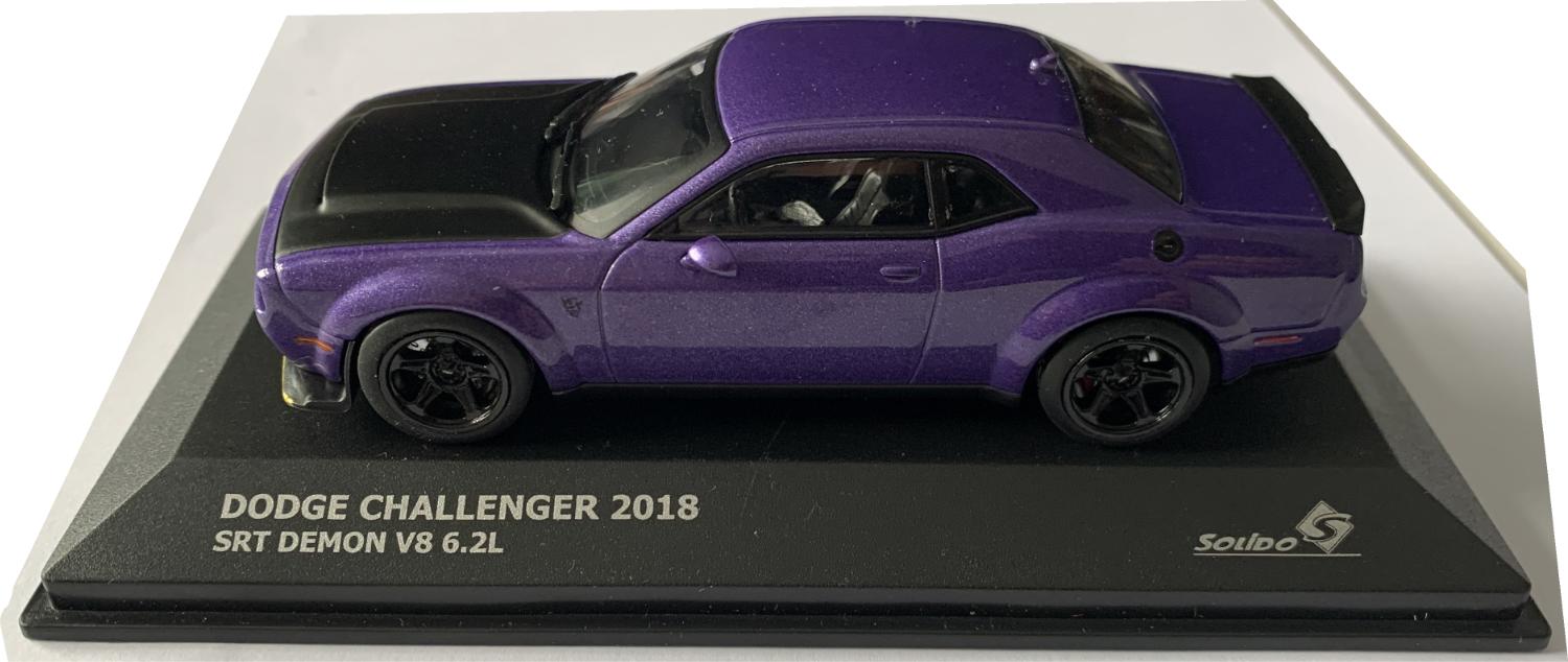 Dodge Challenger SRT Demon V8 6.2L 2018 in plum crazy1:43 scale model from Solido