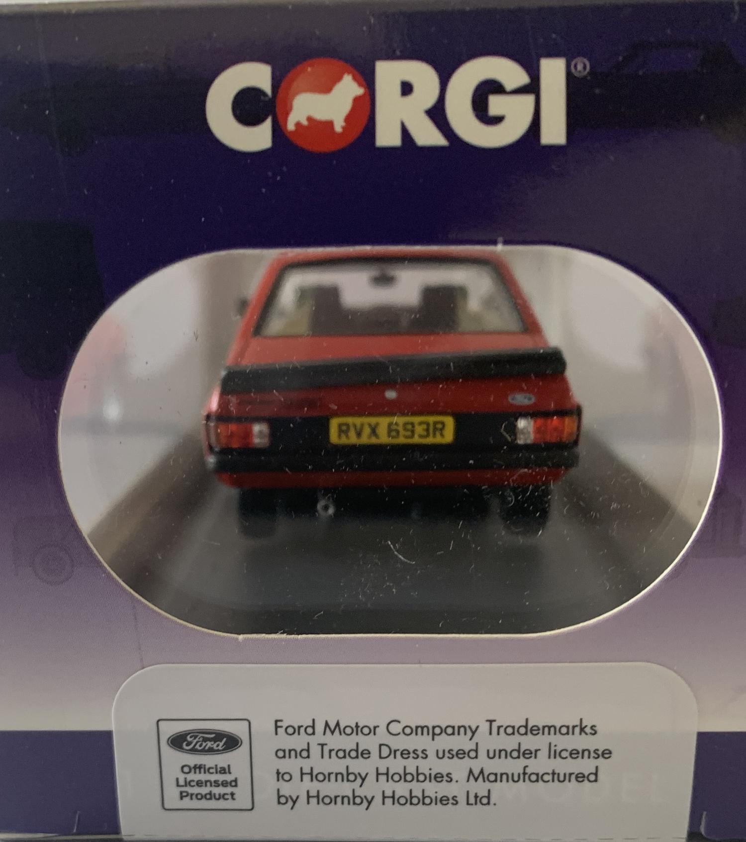 Ford Escort mk 2 RS2000 Series X (X-Pack) in venetian red, 1:43 scale model from Corgi Vanguards, limited edition model
