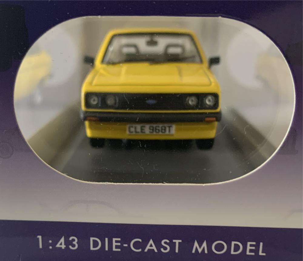 Ford Escort mk 2 RS2000 custom in signal yellow 1:43 scale model from Corgi Vanguards, limited edition model