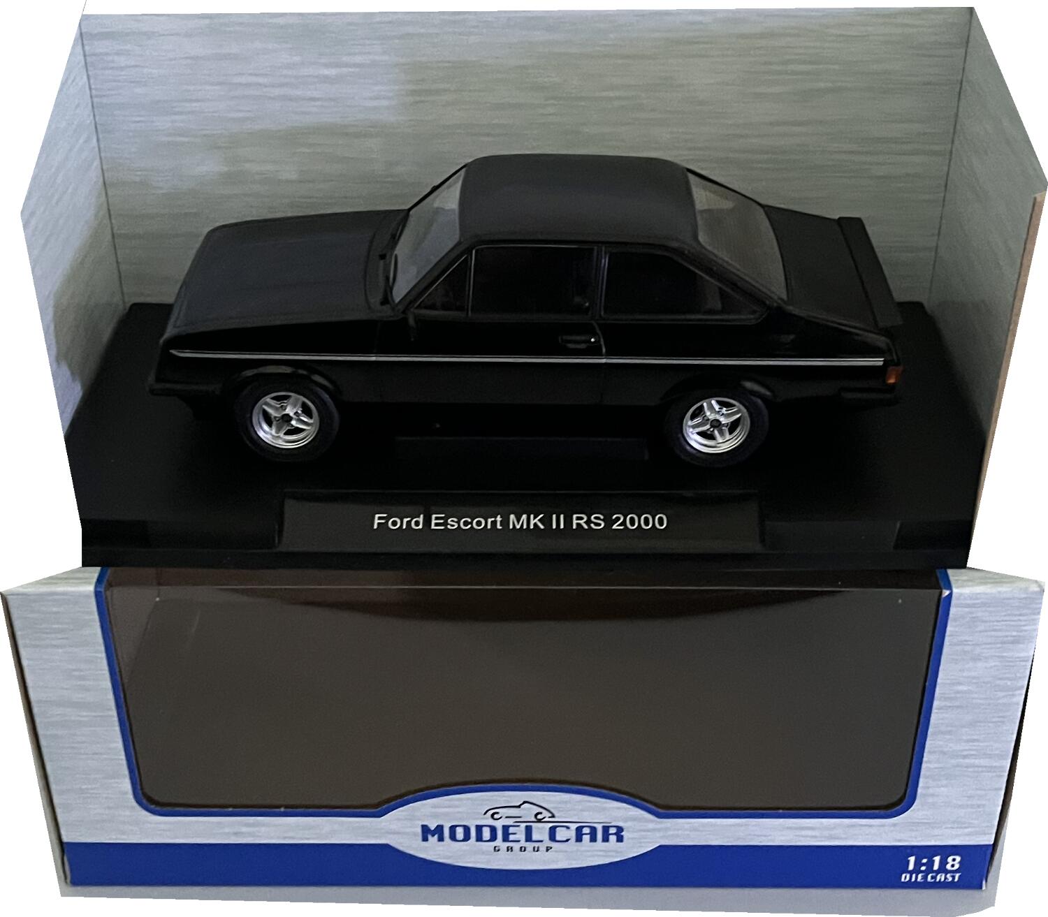 Ford Escort mk2 RS2000 1977 in black, 1:18 scale diecast car model from ...