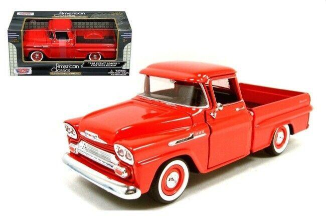 Chevy Apache Fleetside Pickup 1958 in red 1:24 scale diecast model from Motormax