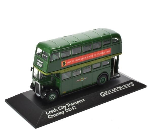 Double Decker Bus, Leeds City Transport Crossley DD42, 1:76 scale model