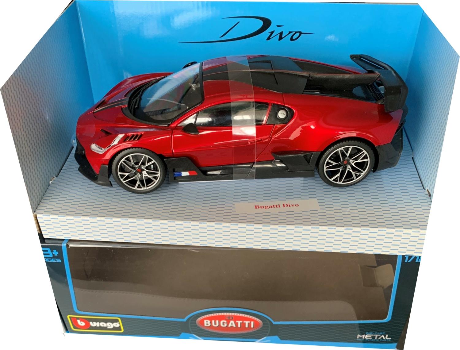 Bugatti Divo 2019 in metallic red / black 1:18 scale model