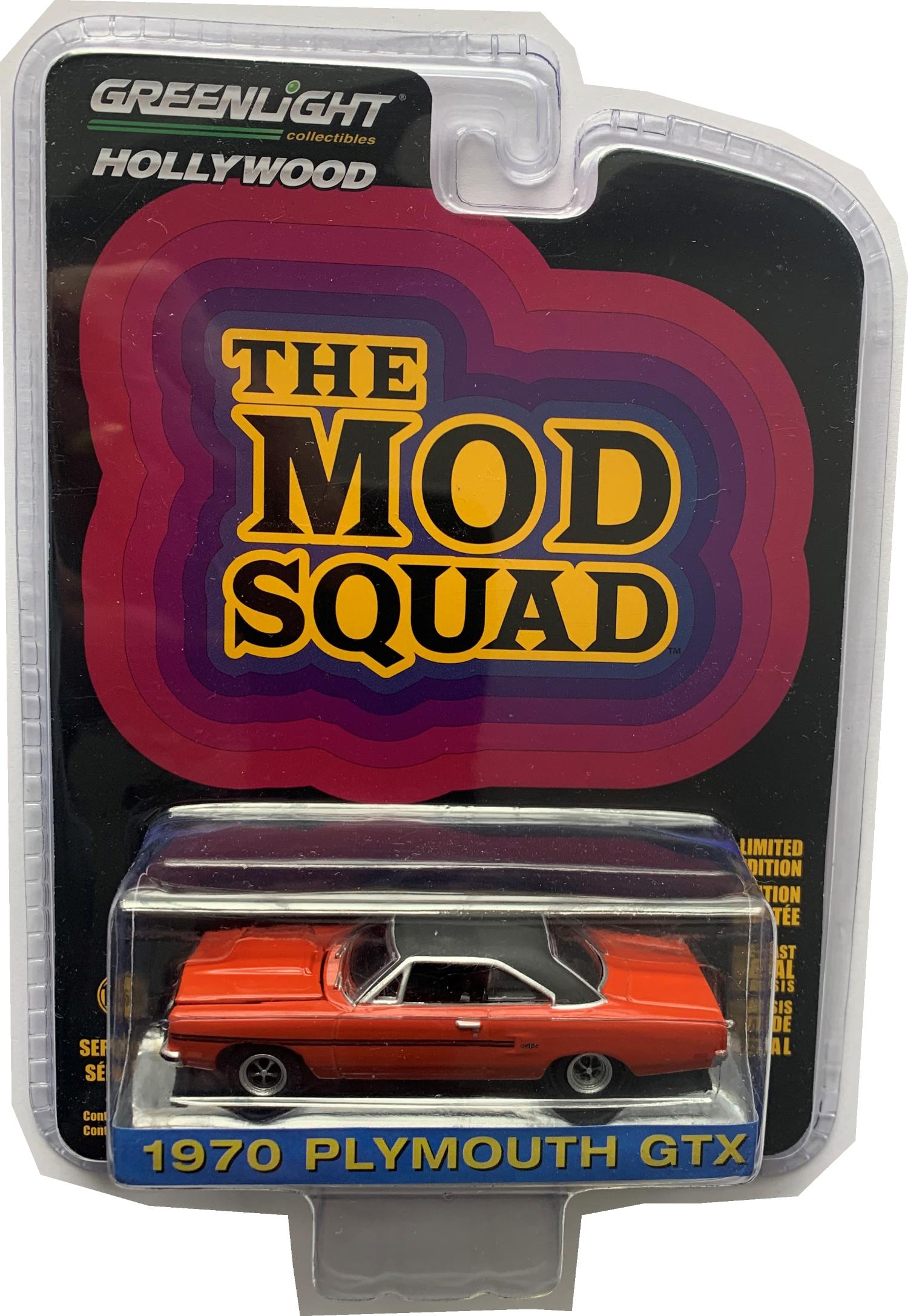 From the TV show ' The Mod Squad' 1970 Plymouth GTX in red 1:64 scale model from Greenlight Hollywood, series 29, limited edition model