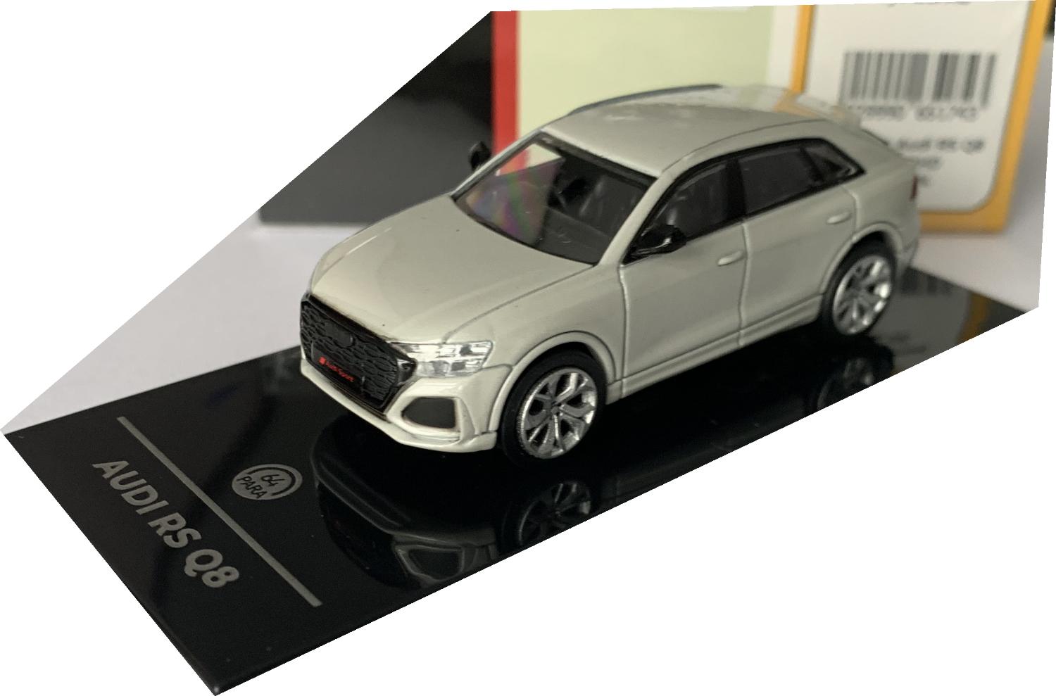 A good reproduction of the Audi RS Q8 mounted on a removable plinth and a removable hard plastic cover