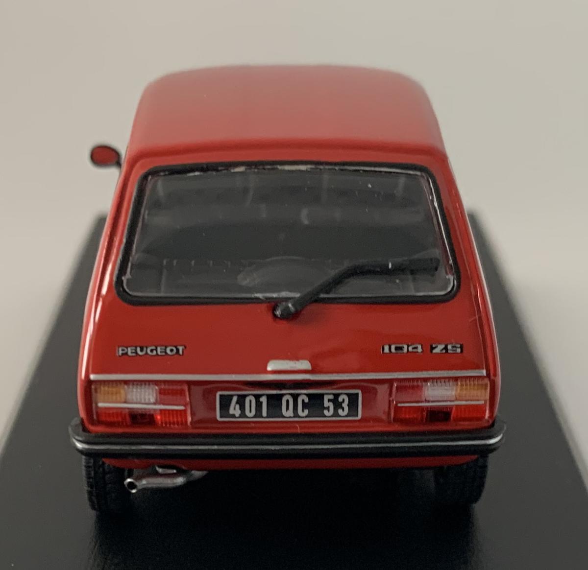 An excellent reproduction of the Peugeot 104 ZS with detail throughout, all authentically recreated. Model is mounted on a removable plinth with a removable hard plastic cover