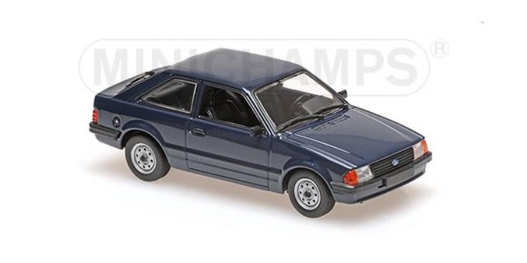 Ford Escort mk3, 3 door, 1981 in blue 1:43 scale model from maxichamps