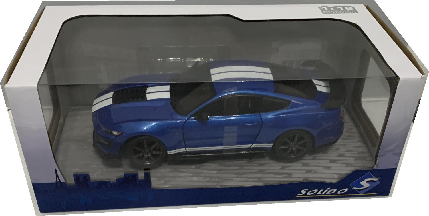 Ford Mustang Shelby GT500 Fast Track Ford 2020 in metallic blue 1:18 scale model from Solido