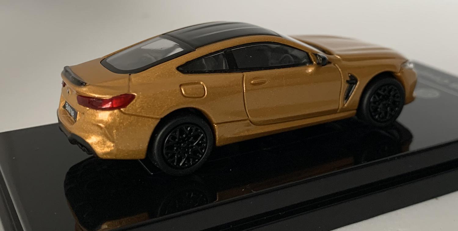 BMW M8 Coupe in Ceylon gold 1:64 scale model from Paragon Models