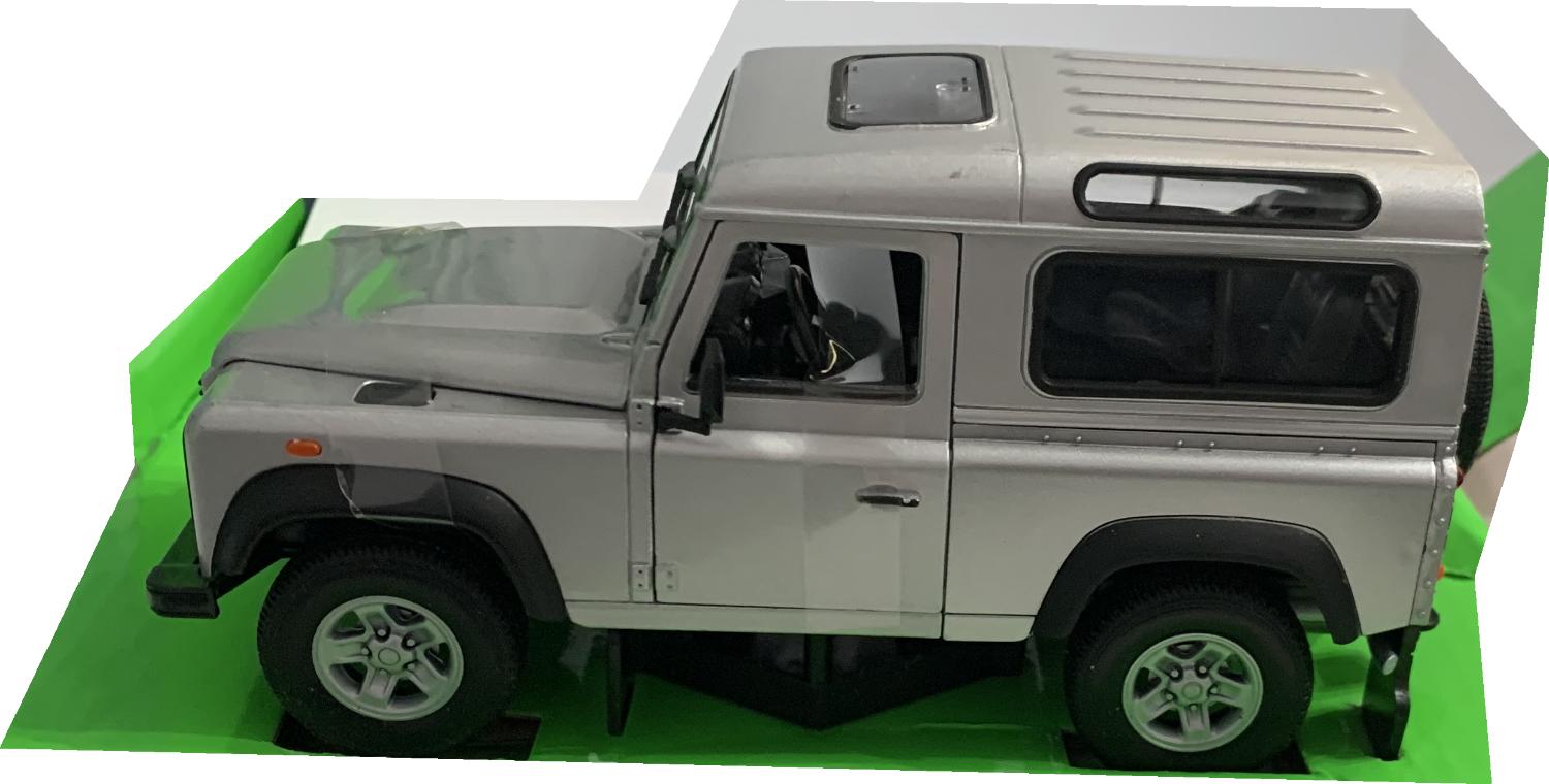 Land Rover Defender 90 in silver 1:24 scale diecast model from Welly
