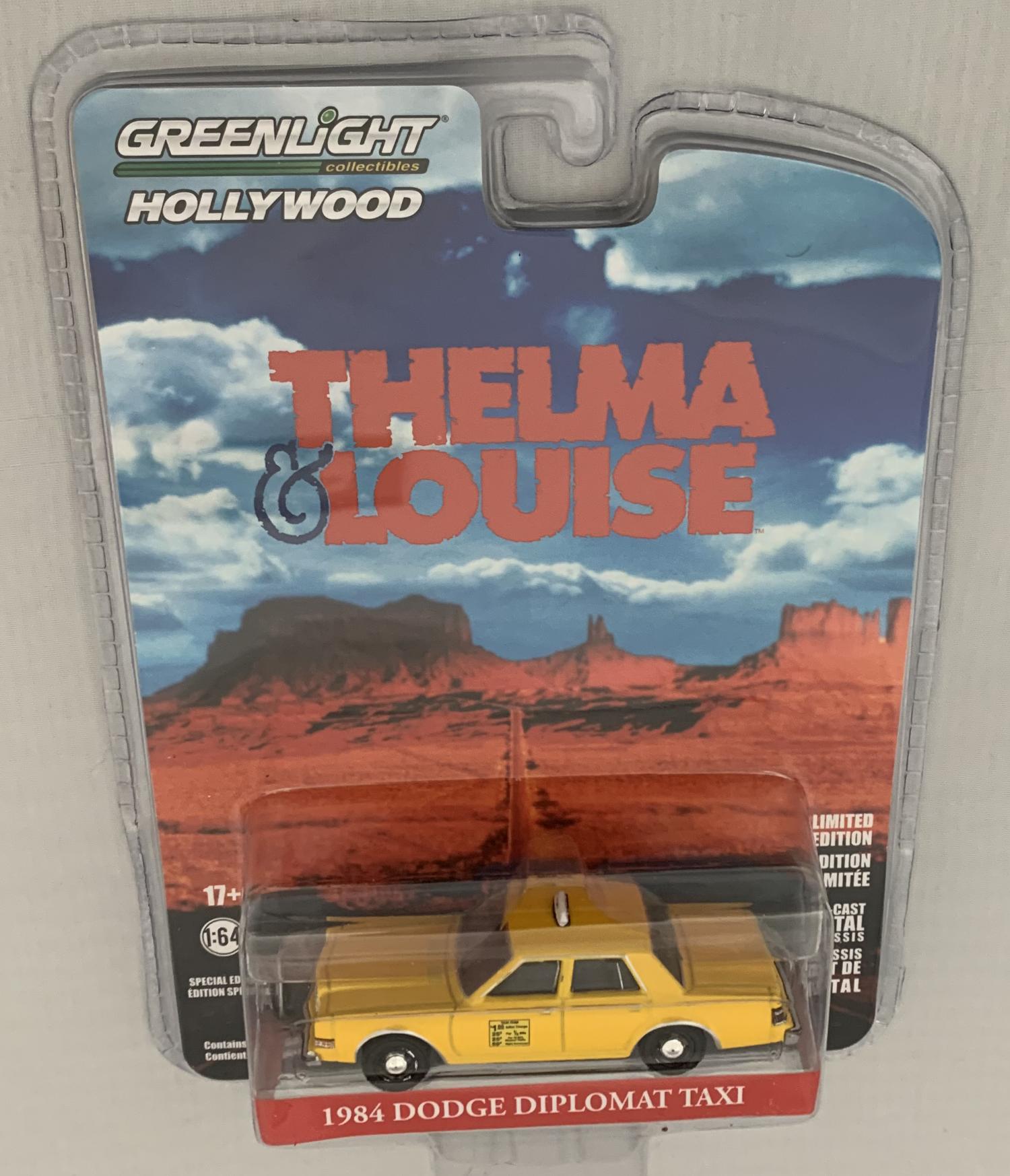 Thelma & Louise 1984 Dodge Diplomat Taxi in yellow 1:64 scale model from Greenlight, limited edition model