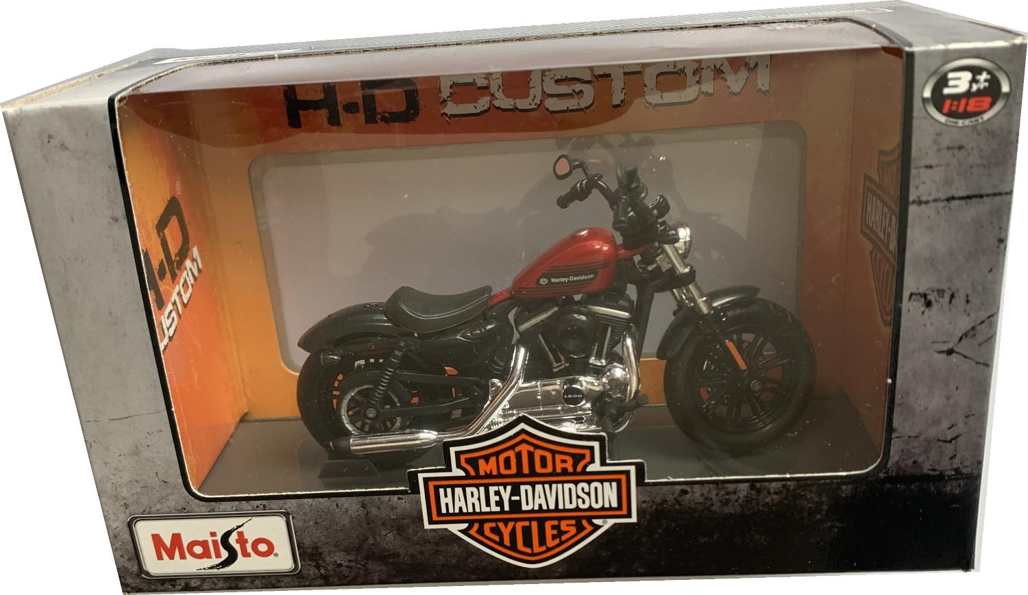 Harley Davidson 2018 Forty Eight Special (Australian Version) in red / black 1:18 scale motorcycle model from Maisto