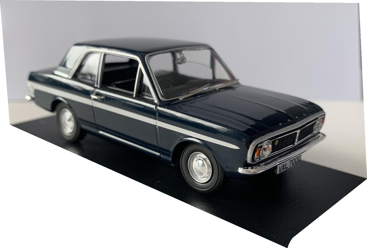 Ford Cortina mk 2 Twin Cam (Lotus) 1968 in anchor blue 1:43 scale model from Corgi Vanguards,VA04120 limited edition