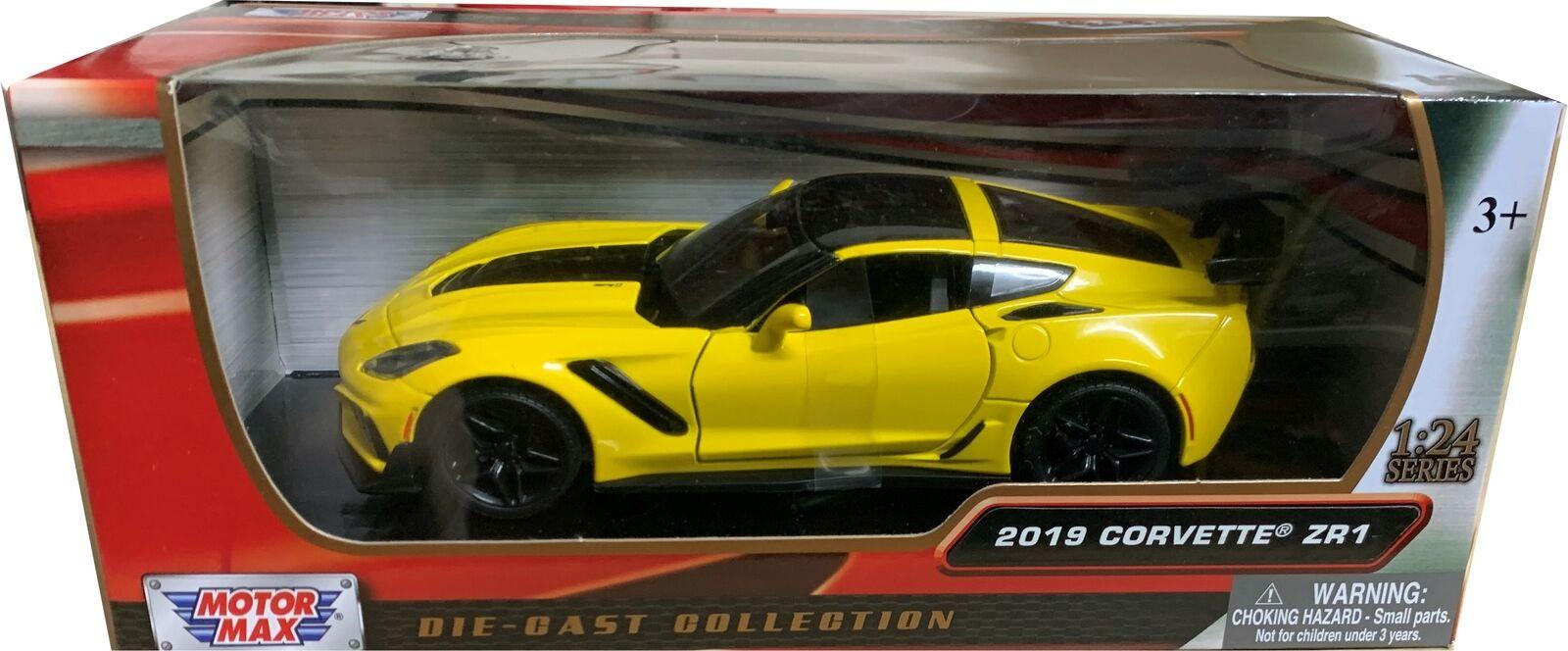 Chevrolet Corvette ZR1 2019 in yellow 1:24 scale model from motormax
