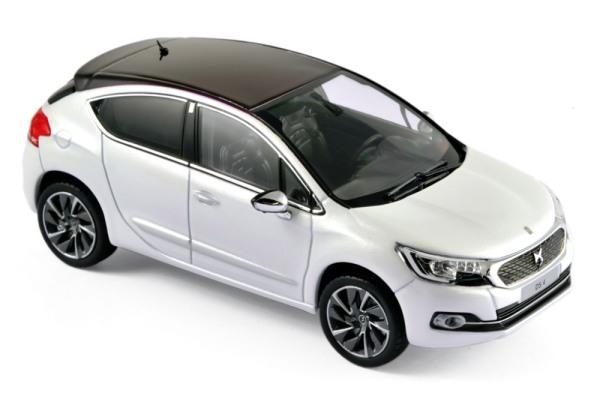 DS4 2015 in pearl white with purple roof, 1:43 scale model from Norev