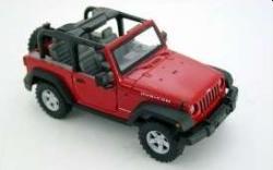 Jeep Wrangler with open roof 2007 in red 1:24 scale model from Welly / NEX