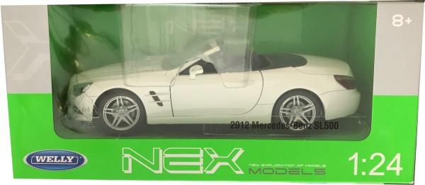 Mercedes Benz SL500 Cabriolet 2012 in white 1:24 scale model from Welly