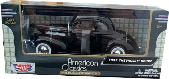 Chevrolet Coupe 1939 in black 1:24 scale model from Motormax