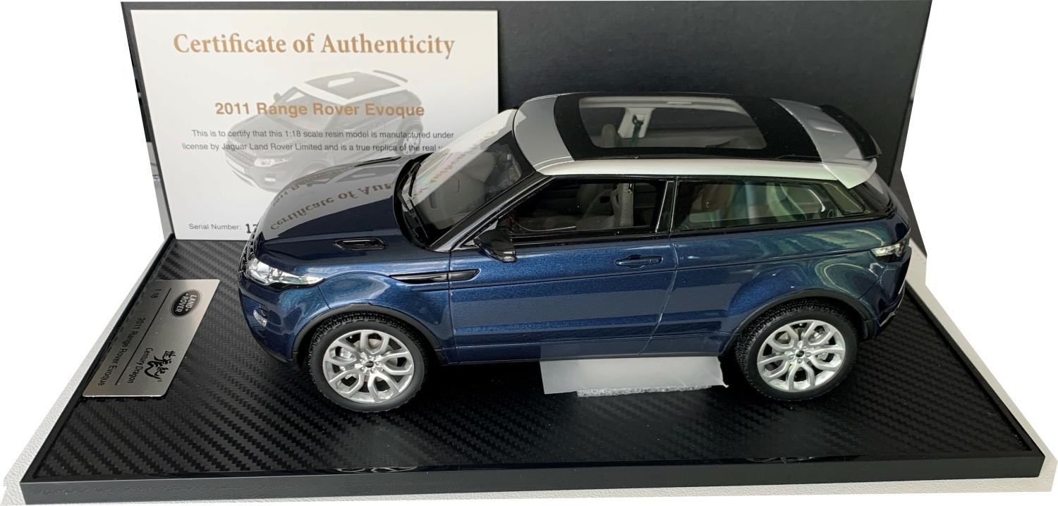 Range Rover Evoque 2011 in Baltic blue 1:18 scale model from Century Dragon