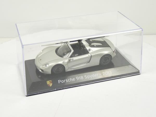 Porsche 918 Spyder 2013 in silver 1:43 scale model, Supercar Collection