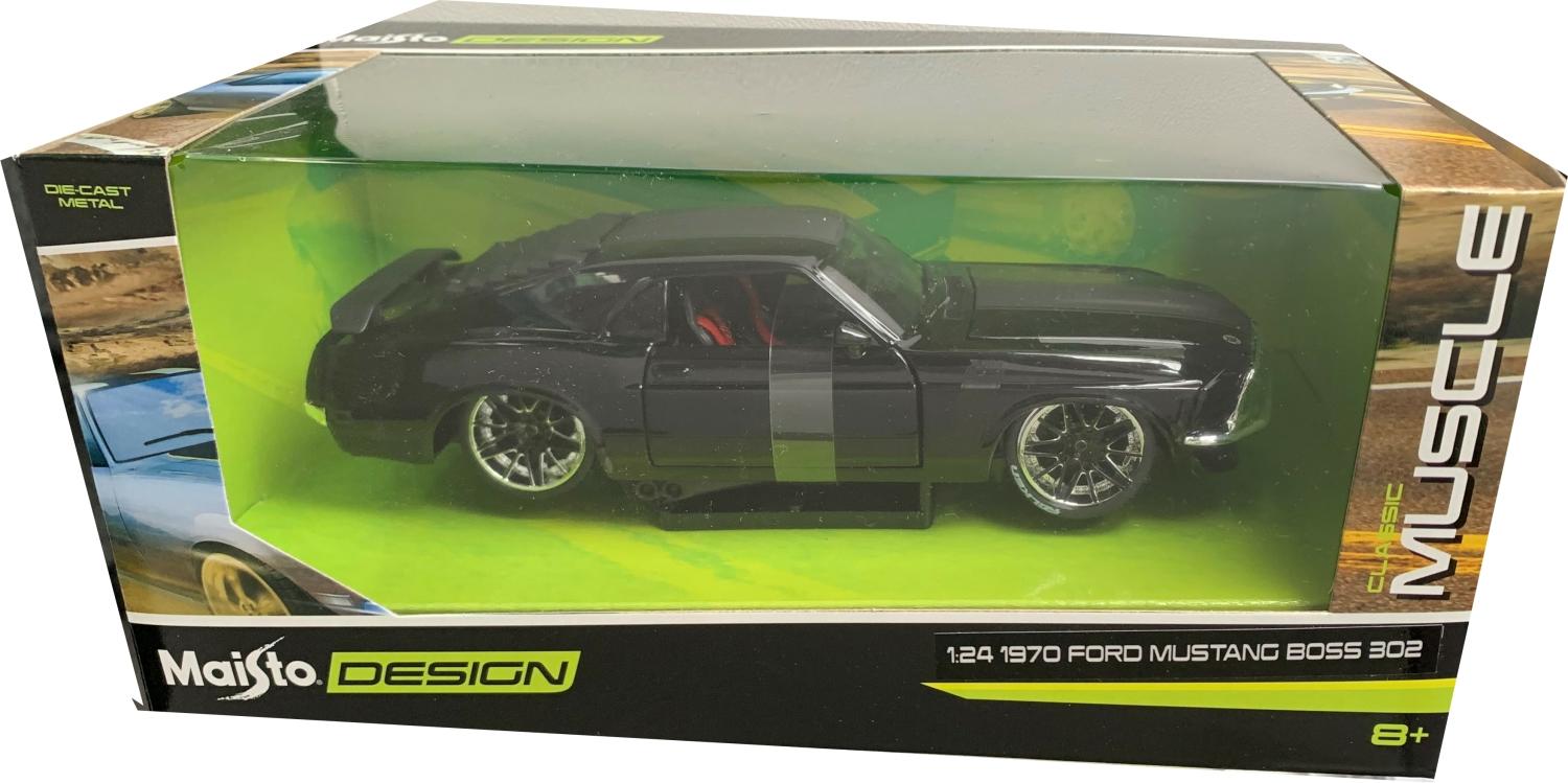 Ford Mustang Boss 302 1970 in black 1:24 scale model from Maisto