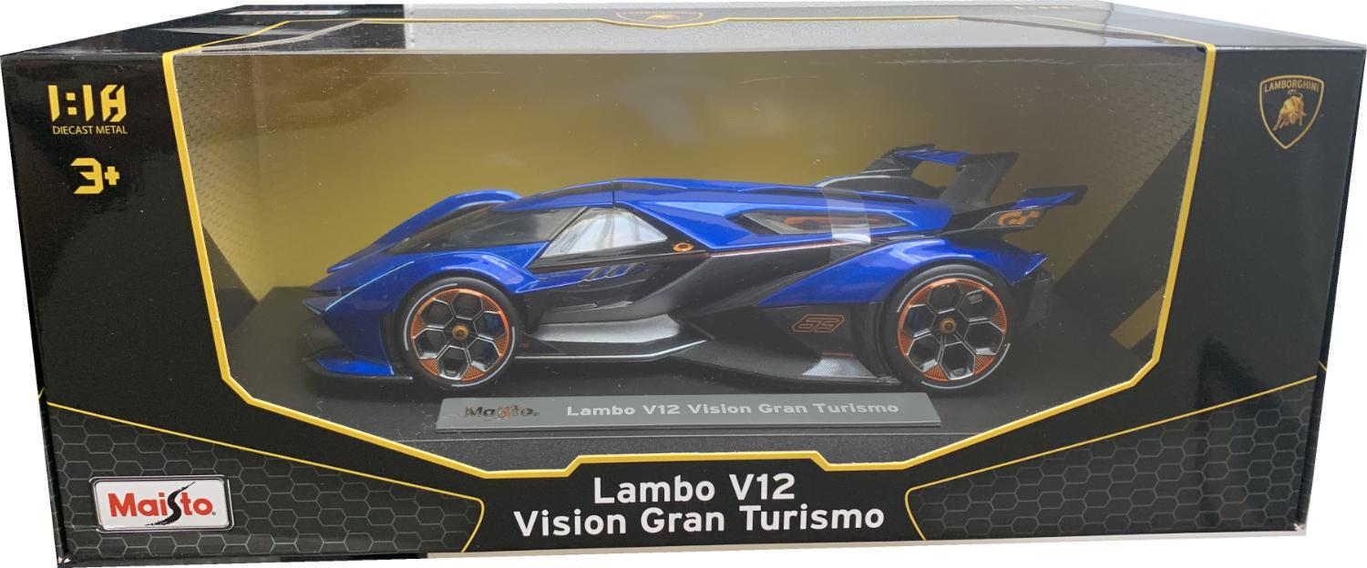 An excellent scale model of the Lamborghini V12 Vision Gran Turismo with high level of detail throughout, all authentically recreated.  Model is presented on a removable plinth in a window display box.  The car is approx. 26 cm long and the presentation box is 33 cm long