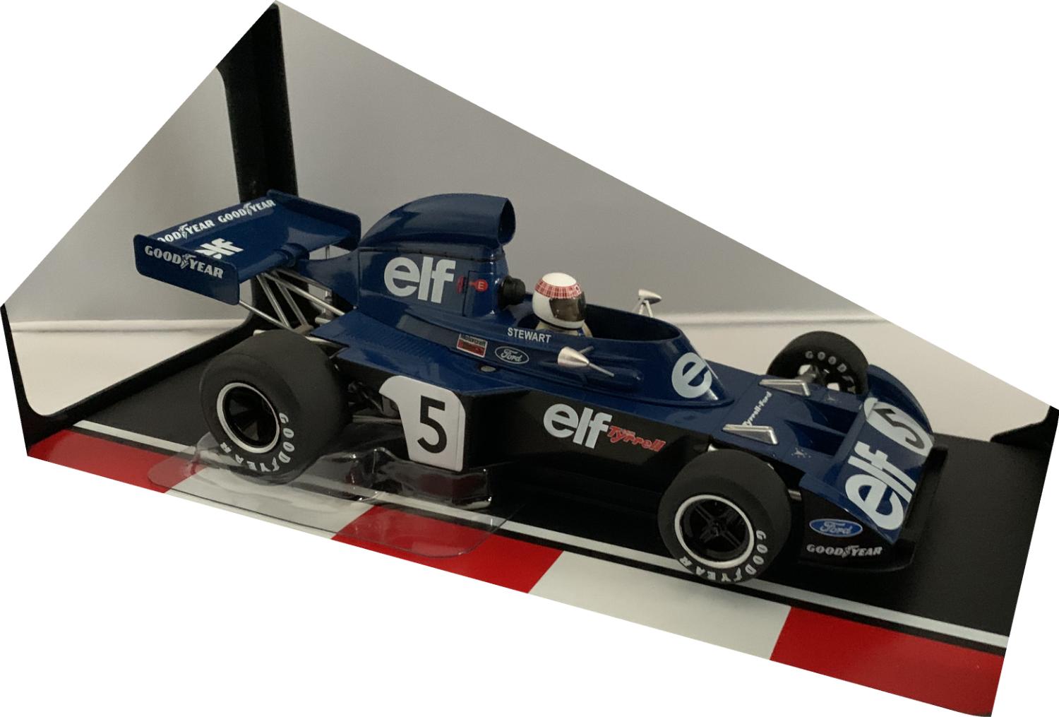 Tyrell Ford 006 #5 ELF Team J Stewart Winner Monaco GP 1973 in blue 1:18 scale F1 car model from Model Car Group