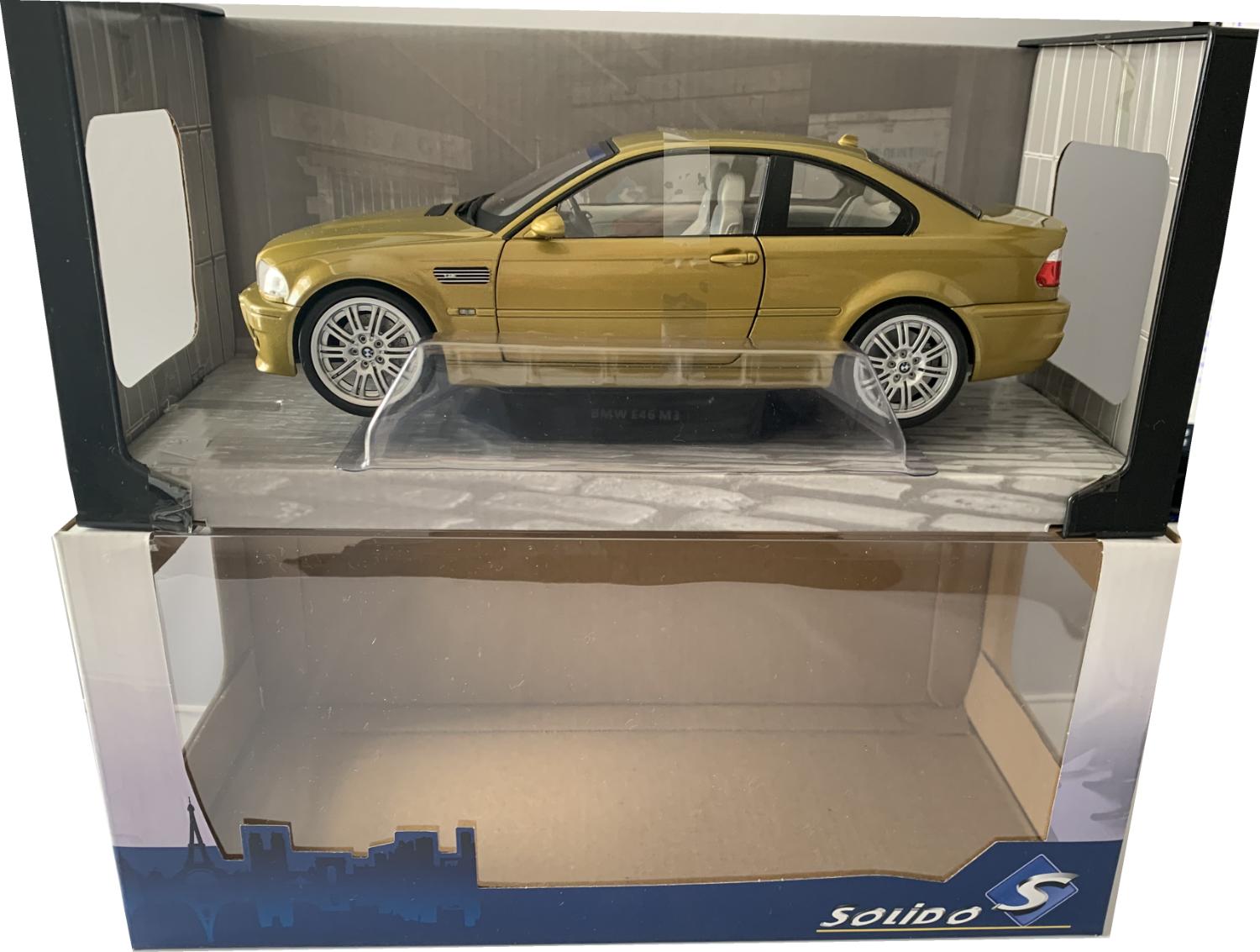 An excellent scale model of the BMW E46 Coupe M3 with high level of detail throughout, all authentically recreated.  Model is presented in a window display box.  The car is approx. 24 cm long and the presentation box is 31 cm long