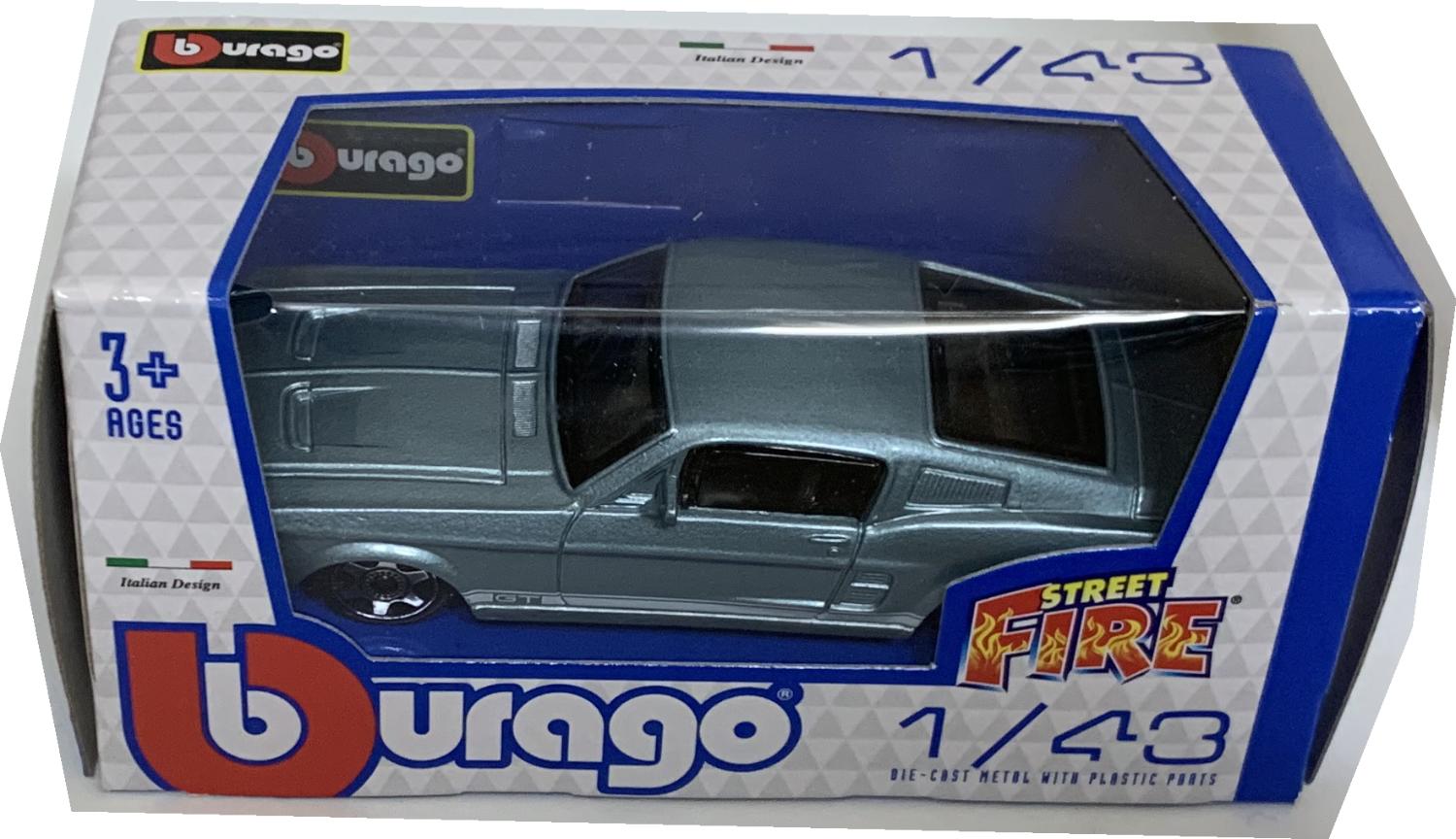 Ford Mustang GT 1964 in metallic blue 1:43 scale model from Bburago, streetfire