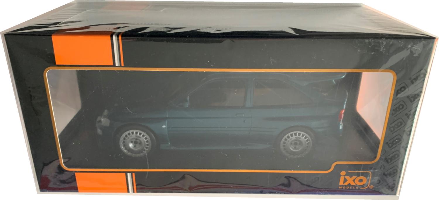 Ford Escort RS Cosworth ‘Ready to Race 1996 in metallic dark green 1:18 scale model from IXO