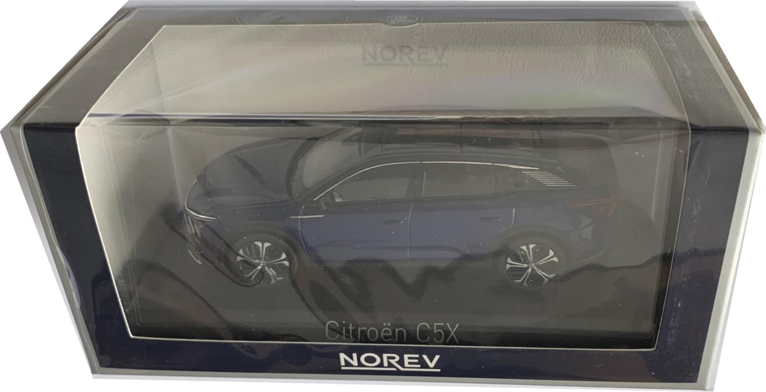 Citroen C5X 2021 in magnetique blue 1:43 scale model from Norev, 155572