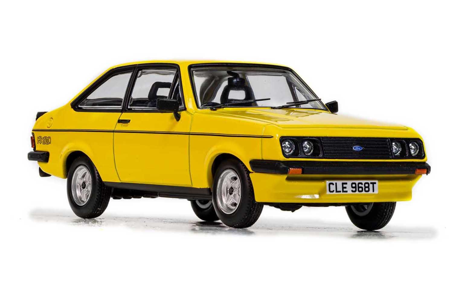 Ford Escort mk 2 RS2000 custom in signal yellow 1:43 scale model from Corgi Vanguards, limited edition model